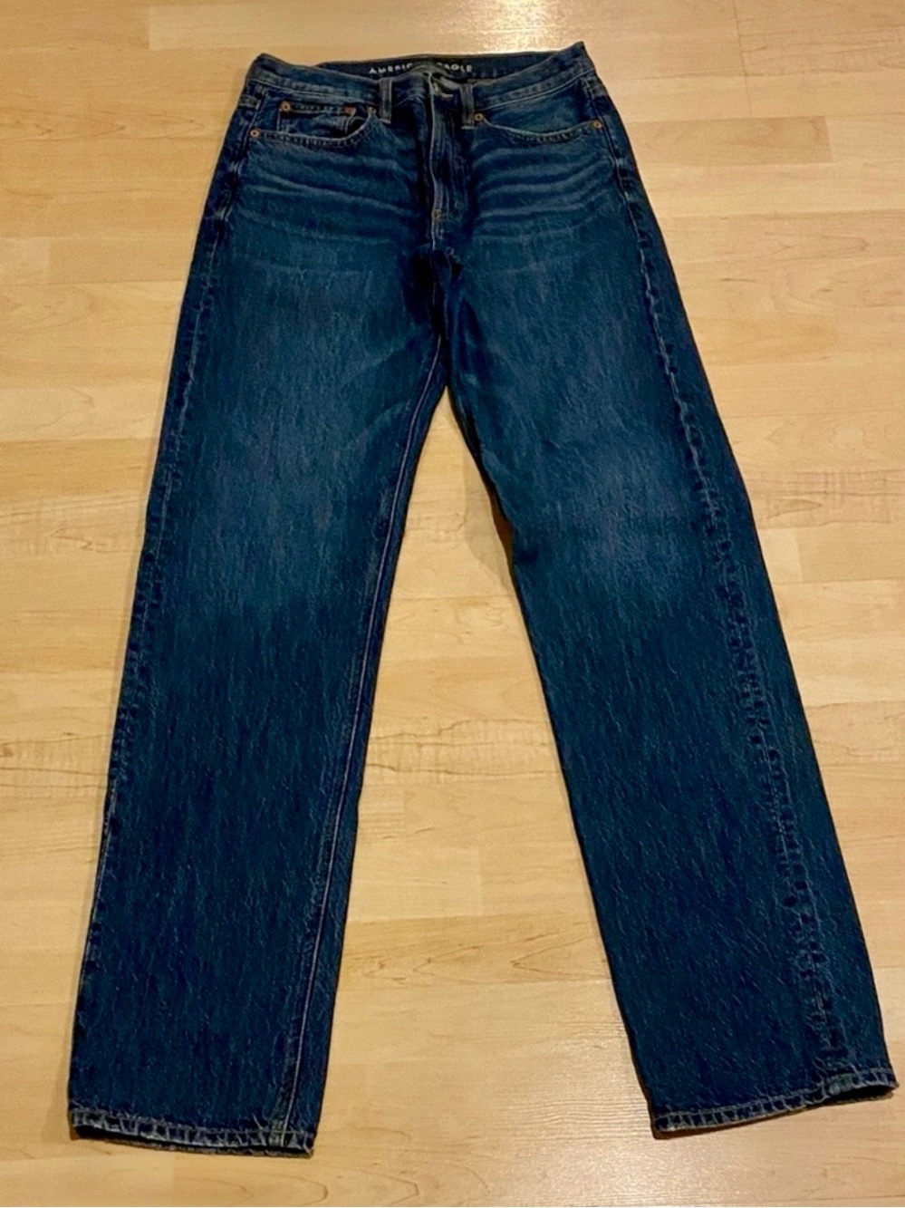 American Eagle Outfitters Low Rise Baggy Straight Leg Jeans 2 Long - Picture 4 of 5